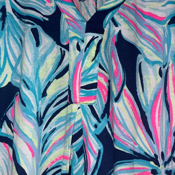 Lilly Pulitzer Amina Dress High Tide Dancing Lady Pima Cotton - Picture 2 of 4